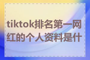 tiktok排名第一网红的个人资料是什么