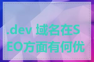 .dev 域名在SEO方面有何优势