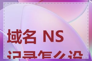 域名 NS 记录怎么设置