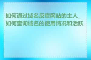 如何通过域名反查网站的主人_如何查询域名的使用情况和活跃度