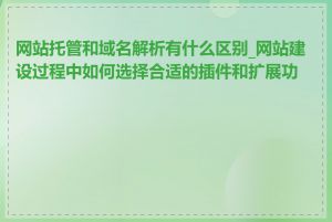 网站托管和域名解析有什么区别_网站建设过程中如何选择合适的插件和扩展功能