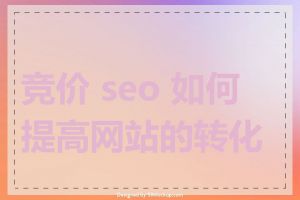 竞价 seo 如何提高网站的转化率