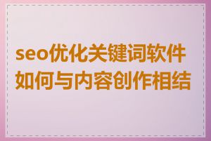 seo优化关键词软件如何与内容创作相结合