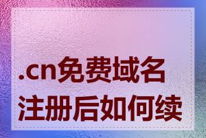 .cn免费域名注册后如何续费