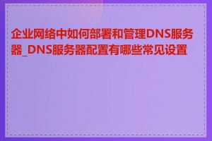 企业网络中如何部署和管理DNS服务器_DNS服务器配置有哪些常见设置项