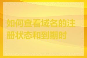 如何查看域名的注册状态和到期时间