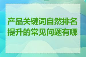 产品关键词自然排名提升的常见问题有哪些