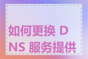 如何更换 DNS 服务提供商