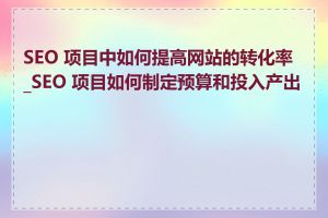 SEO 项目中如何提高网站的转化率_SEO 项目如何制定预算和投入产出比