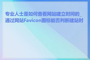 专业人士是如何查看网站建立时间的_通过网站Favicon图标能否判断建站时间