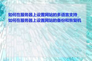 如何在服务器上设置网站的多语言支持_如何在服务器上设置网站的备份和恢复机制