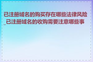 已注册域名的购买存在哪些法律风险_已注册域名的收购需要注意哪些事项