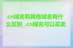 .cn域名和其他域名有什么区别_.cn域名可以买卖吗