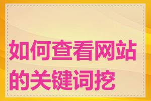 如何查看网站的关键词挖掘