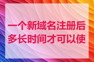 一个新域名注册后多长时间才可以使用