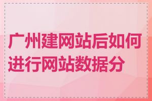 广州建网站后如何进行网站数据分析