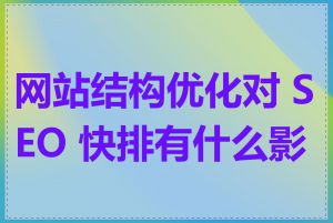 网站结构优化对 SEO 快排有什么影响