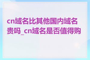 cn域名比其他国内域名贵吗_cn域名是否值得购买