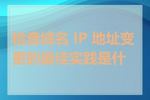 检查域名 IP 地址变更的最佳实践是什么