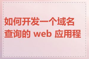 如何开发一个域名查询的 web 应用程序