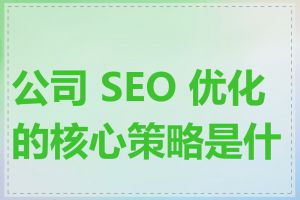 公司 SEO 优化的核心策略是什么