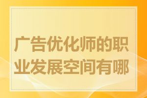 广告优化师的职业发展空间有哪些