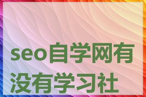 seo自学网有没有学习社区