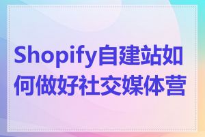 Shopify自建站如何做好社交媒体营销