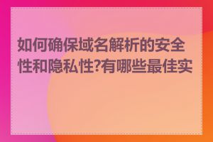 如何确保域名解析的安全性和隐私性?有哪些最佳实践