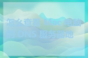 怎么查看 Mac 电脑的 DNS 服务器地址