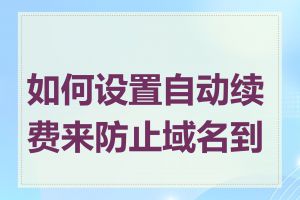 如何设置自动续费来防止域名到期