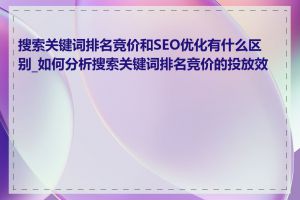 搜索关键词排名竞价和SEO优化有什么区别_如何分析搜索关键词排名竞价的投放效果