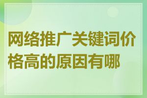 网络推广关键词价格高的原因有哪些