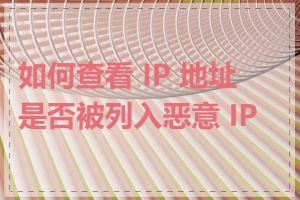 如何查看 IP 地址是否被列入恶意 IP 库