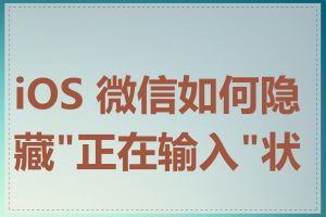 iOS 微信如何隐藏"正在输入"状态