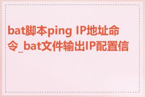 bat脚本ping IP地址命令_bat文件输出IP配置信息