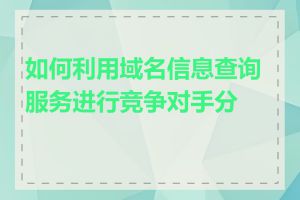 如何利用域名信息查询服务进行竞争对手分析