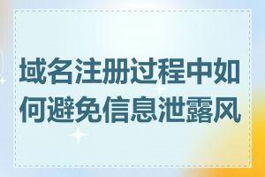 域名注册过程中如何避免信息泄露风险