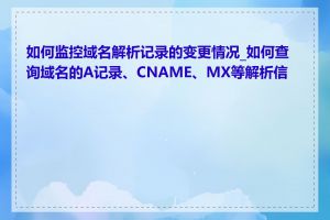 如何监控域名解析记录的变更情况_如何查询域名的A记录、CNAME、MX等解析信息