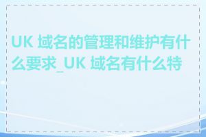 UK 域名的管理和维护有什么要求_UK 域名有什么特点