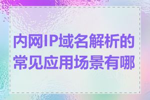 内网IP域名解析的常见应用场景有哪些