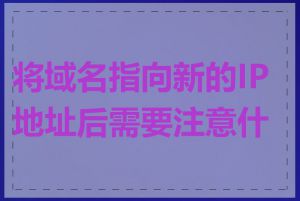 将域名指向新的IP地址后需要注意什么