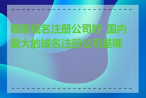 哪家域名注册公司好_国内最大的域名注册公司是哪家