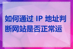 如何通过 IP 地址判断网站是否正常运行