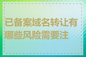 已备案域名转让有哪些风险需要注意