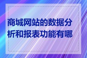 商城网站的数据分析和报表功能有哪些