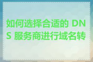 如何选择合适的 DNS 服务商进行域名转换