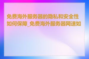 免费海外服务器的隐私和安全性如何保障_免费海外服务器网速如何