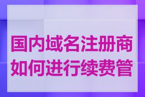 国内域名注册商如何进行续费管理