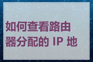 如何查看路由器分配的 IP 地址